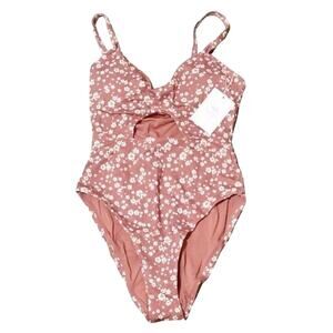 NWT Andie The Samoa OnePiece CutOut Swimsuit Removable Cup XL Ditsy Floral Rose